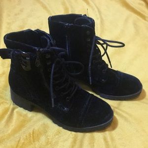 Velour combat boots